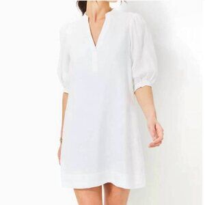 Lilly Pulitzer Mialeigh Linen Dress Resort White Size 6 NWT